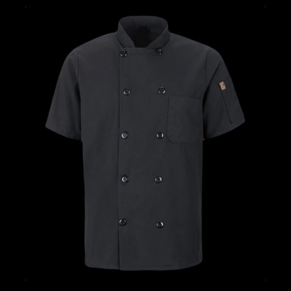 RED KAP® CHEF DESIGNS® SHORT SLEEVE CHEF COAT WITH OILBLOK + MIMIX™ Thumbnail
