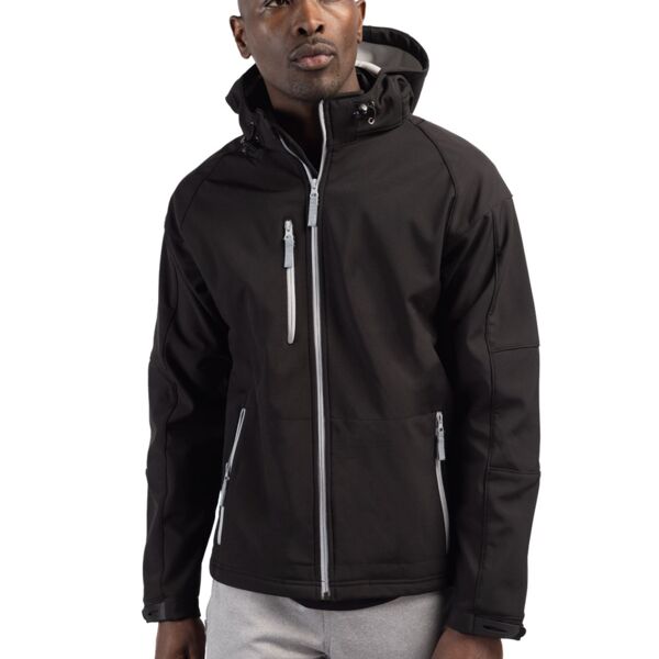 Clique Serac Stretch Softshell Hooded Full Zip Mens Jacket Thumbnail