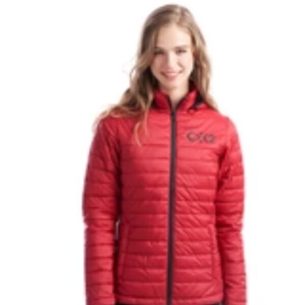 Ladies Lightweight Puffy Jacket with detachable hood Thumbnail