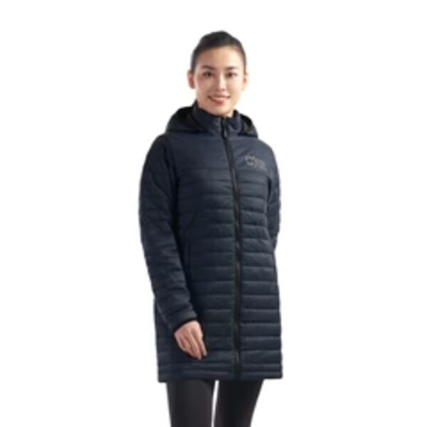 Ladies Full Length Lightweight Puffy Jacket with detachable hood Thumbnail