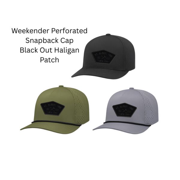 Weekender Perforated Snapback Cap w/Black Out Haligan Patch Thumbnail
