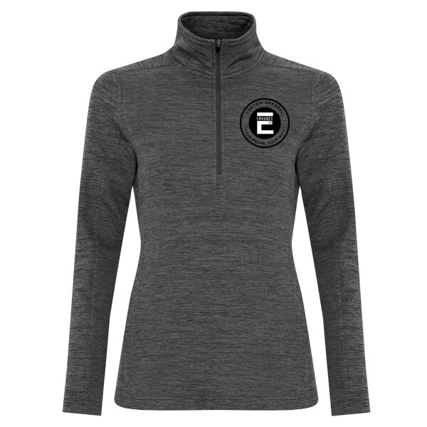 Screen Printed Left Chest - ATC™ DYNAMIC HEATHER FLEECE 1/2 ZIP LADIES' SWEATSHIRT Thumbnail